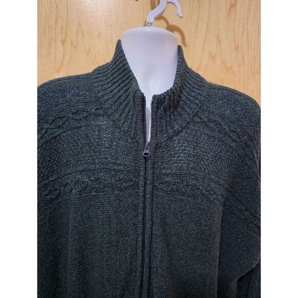 St. Johns Bay Cotton/Acrylic 2X Full-Zip Cardigan Sweater - Picture 1 of 5